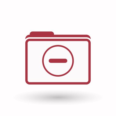 İzole satırı sanat klasör simgesi bir çıkarma işareti ile