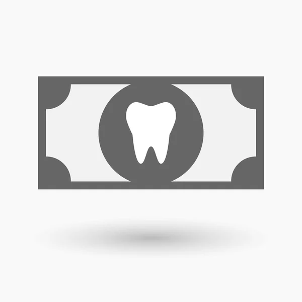 Icono de billete de banco aislado con diente — Vector de stock