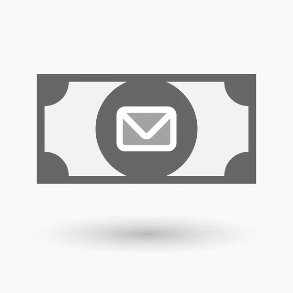 Isolated bank note icon with an envelope — Stock Vector