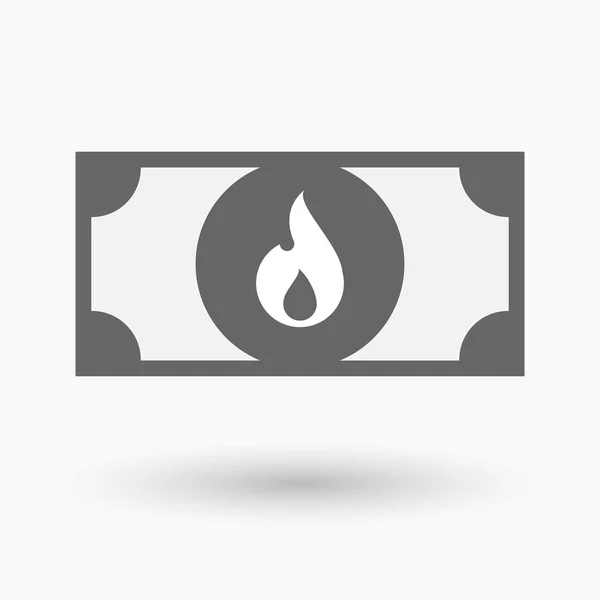Ikone einer Banknote mit Flamme — Stockvektor