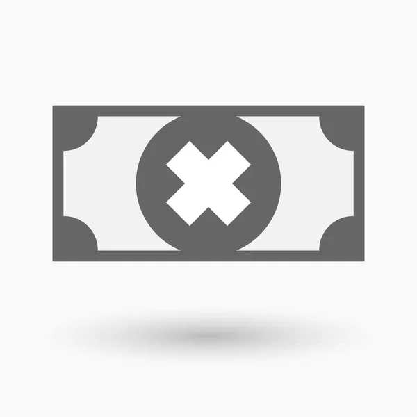 Isolée icône de billet de banque avec un signe de substance irritante — Image vectorielle