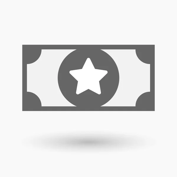 Ícone de nota bancária isolado com uma estrela — Vetor de Stock