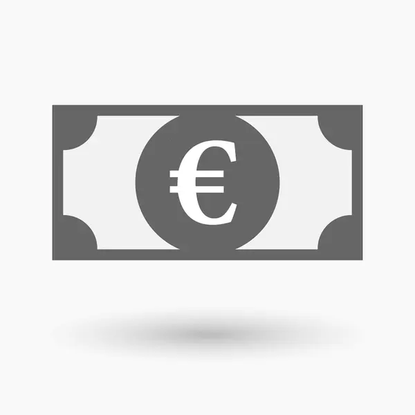 Isolated bank note icon with an euro sign — Stock Vector