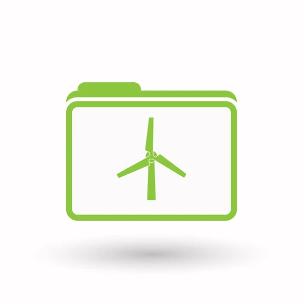 Isolé icône de dossier d'art de ligne avec une éolienne — Image vectorielle