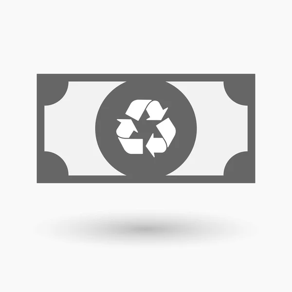 Isolated bank note icon with a recycle sign — Stock Vector