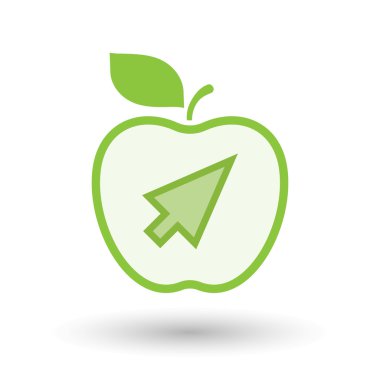 Bir imleç ile izole satırı sanat elma simgesi