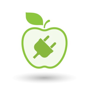 Bir fiş ile izole satırı sanat elma simgesi