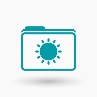 Bir güneş ile izole satırı sanat klasör simgesi