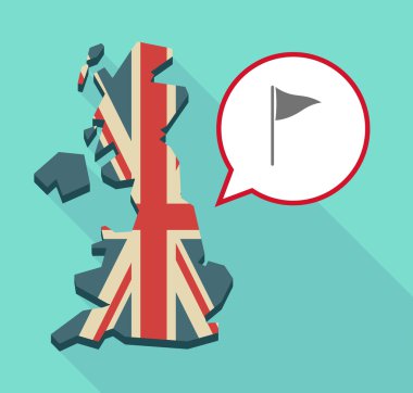 Uzun gölge İngiltere harita ile komik bir balon ve golf f