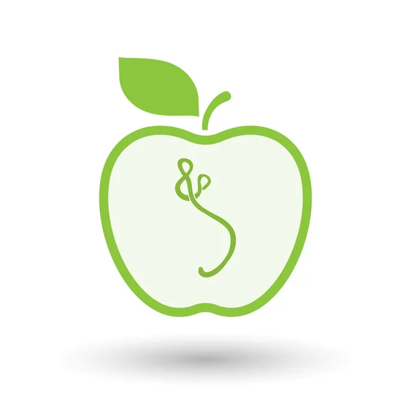 Izolované linie umění apple ikona znaménko ebola — Stockový vektor