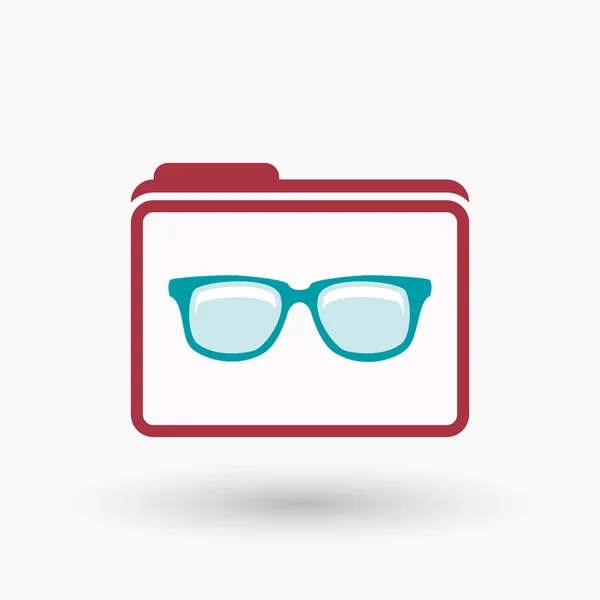 Ikona folderu sztuki linia na białym tle okulary — Wektor stockowy