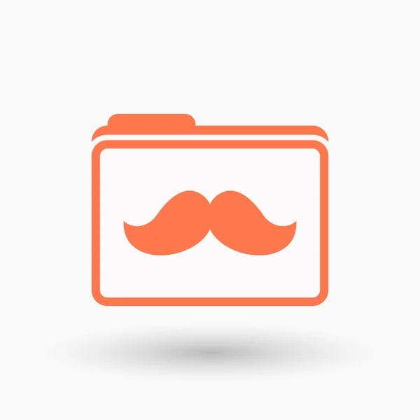 Isolated  line art  folder icon with a moustache — Stock Vector