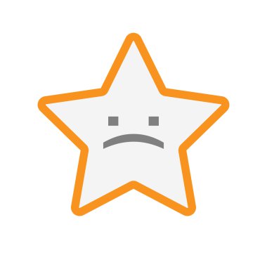 İzole hat sanat yıldız simgesi ile bir üzücü metin yüz