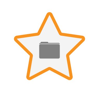 İzole hat sanat yıldız simgesi ile bir klasör 