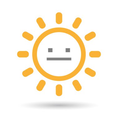 İzole satırı sanat güneş simgesi duygusuz metin yüzü olan