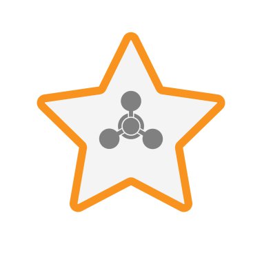 İzole hat sanat yıldız simgesi bir kimyasal silah işareti ile