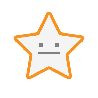 İzole hat sanat yıldız simgesi ile bir duygusuz metin yüz