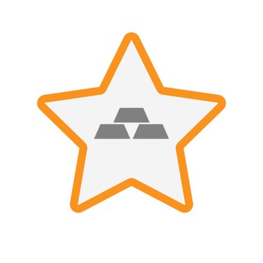 İzole hat sanat yıldız simgesi ile üç altın bullions