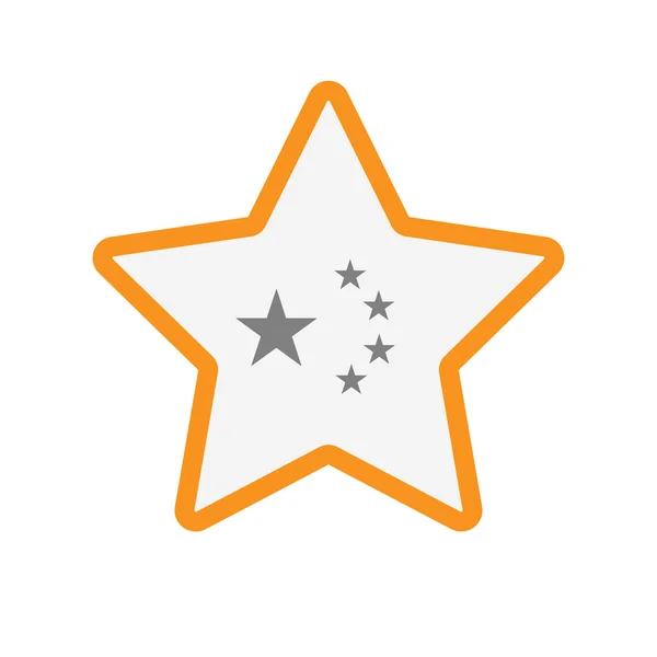 隔离的线艺术明星图标与五颗星中国国旗百货店 — 图库矢量图片