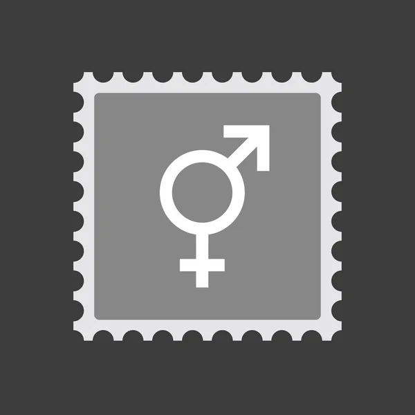 Elszigetelt postai bélyegző ikon egy bigender szimbólum — Stock Vector