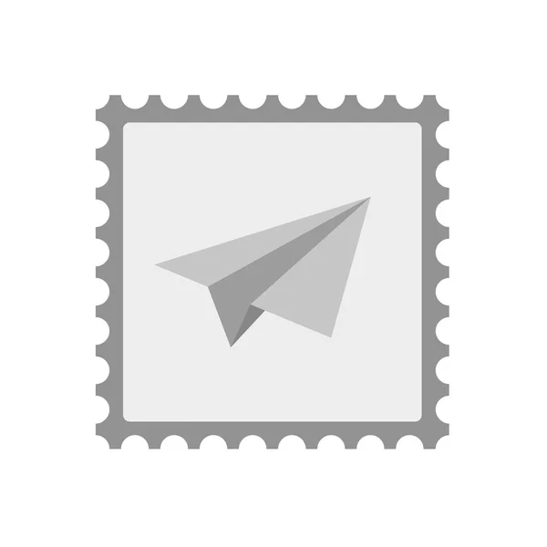 Isolerade mail stämpel ikonen med ett pappersplan — Stock vektor