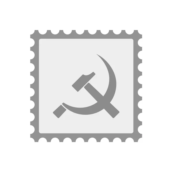 Isolée icône timbre-poste avec le symbole communiste — Image vectorielle