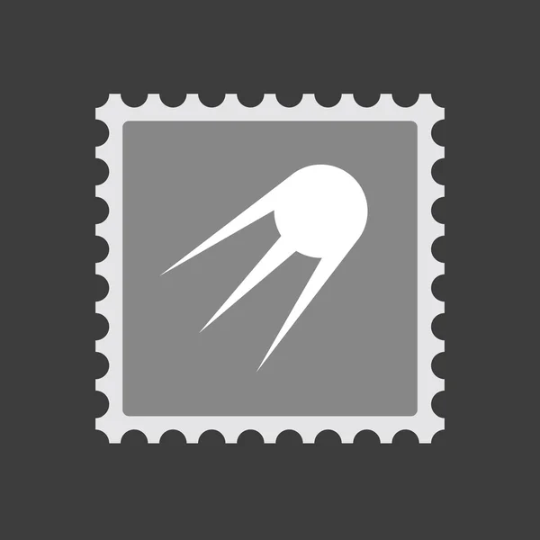 Ícone de selo de correio isolado com um satélite vintage — Vetor de Stock