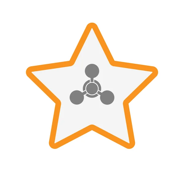 Isolé icône étoile d'art de ligne avec un signe d'arme chimique — Image vectorielle