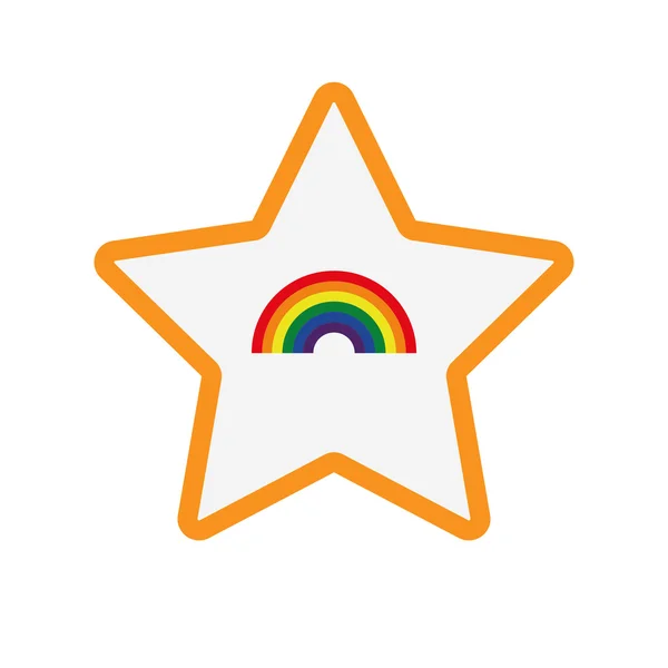 隔离的线艺术明星图标与彩虹 — 图库矢量图片