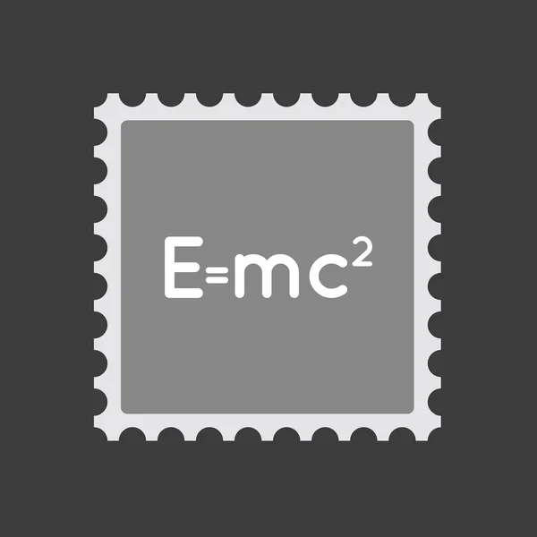 Isolated mail stamp icon with the Theory of Relativity formula — Stock Vector