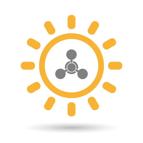 Isolerade konst solen ikon med en kemiska vapen-skylt — Stock vektor