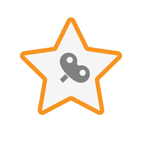 Isolé ligne icône étoile de l'art avec une manivelle jouet — Image vectorielle