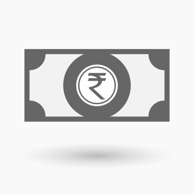 Rupisi sikke simge ile izole banknot simgesi