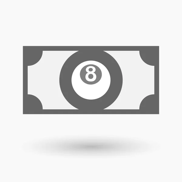 Isolée icône de billet de banque avec une boule de piscine — Image vectorielle