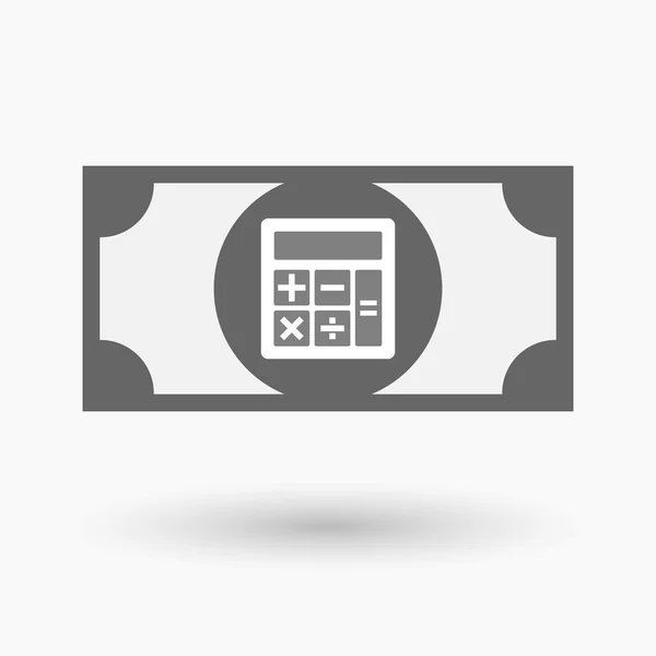 Isolated  bank note icon with  a calculator — Stock Vector