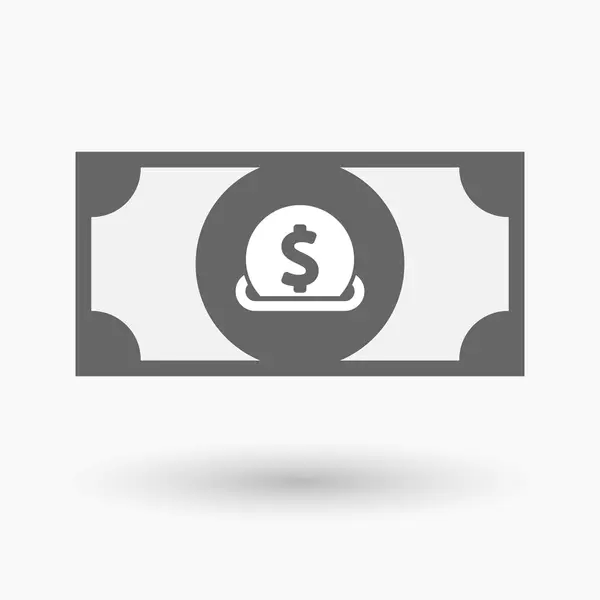 Geïsoleerde bank notitiepictogram met een dollar munt invoeren in een geld — Stockvector