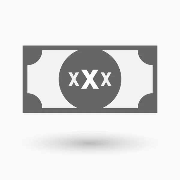 Geïsoleerde bank notitiepictogram met een letterpictogram Xxx — Stockvector