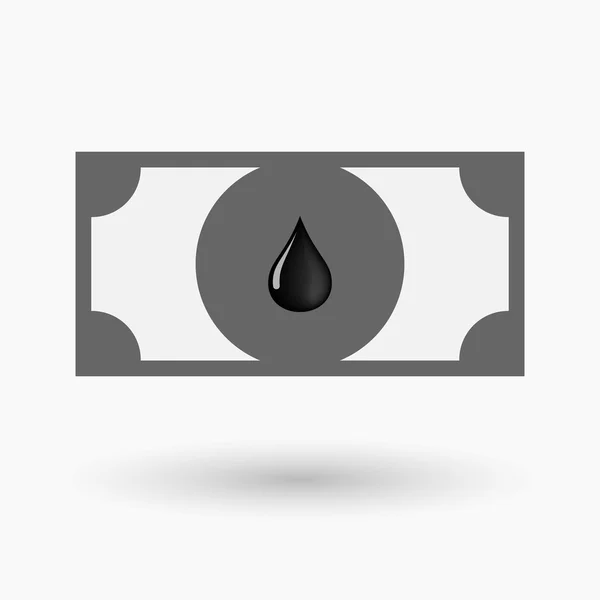 Ícone de nota bancária isolado com um ícone de gota de óleo — Vetor de Stock