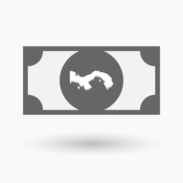 Izolované bankovek ikona s mapou Panama — Stockový vektor
