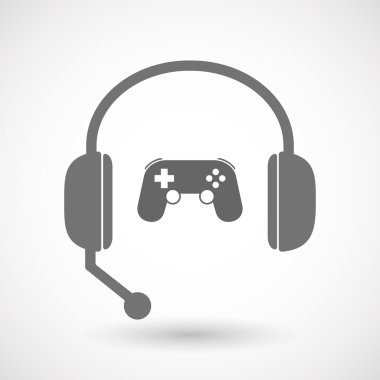 İzole eller serbest kulaklık simgesi ile bir oyun tablası