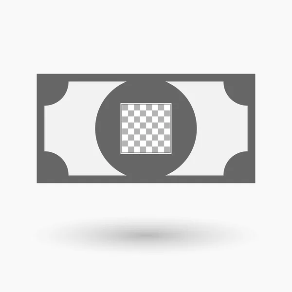 Ícone de nota bancária isolado com um tabuleiro de xadrez — Vetor de Stock