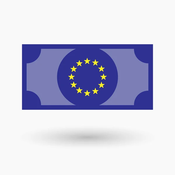 Geïsoleerde bank notitiepictogram met de sterren van de Eu vlag — Stockvector