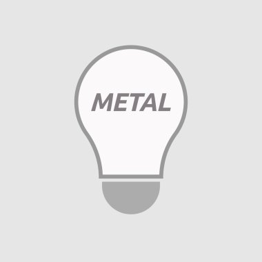 İzole satırı sanat ampul simgesi Metal metinle