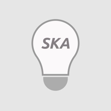 İzole satırı sanat ampul simgesi Ska metinle