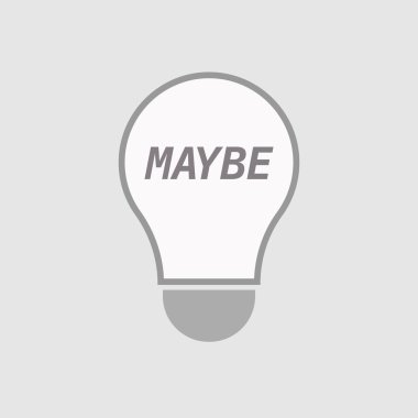 Belki de metinle izole satırı sanat ampul simgesi