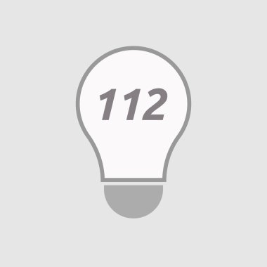 İzole satırı sanat ampul simgesi 112 metinle