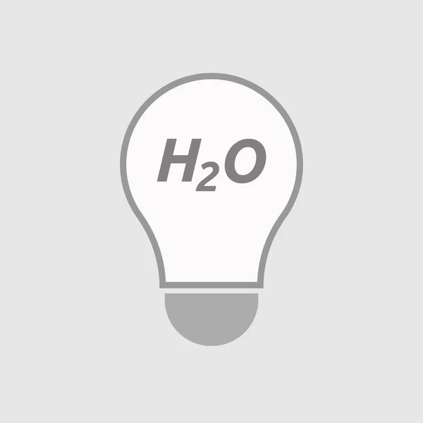 Icono de bombilla de arte de línea aislada con el texto H2O — Archivo Imágenes Vectoriales