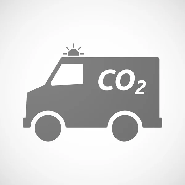 Isolated ambulance icon with    the text CO2 — Stock Vector