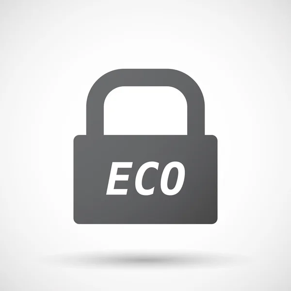 Geïsoleerde gesloten pad hangslotsymbool met de tekst Eco — Stockvector