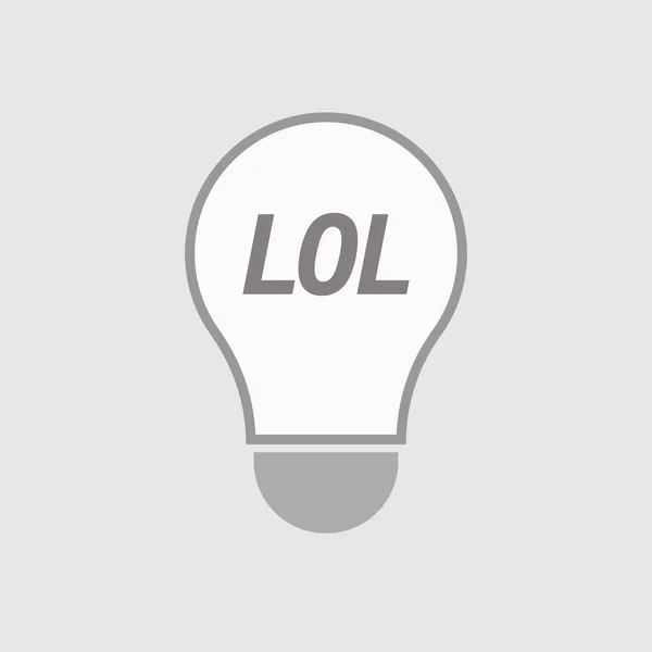 Isolerade linje konst glödlampa ikonen med texten Lol — Stock vektor